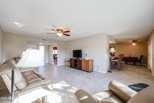 view of tiled living room