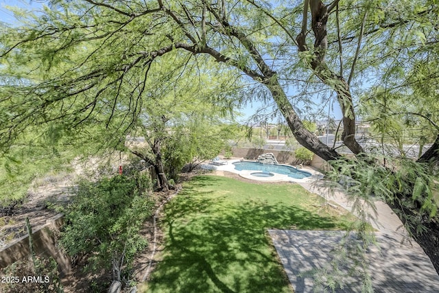 31259 N 42nd Pl, Cave Creek, AZ 85331 - fenced backyard with an in-ground hot tub and a patio