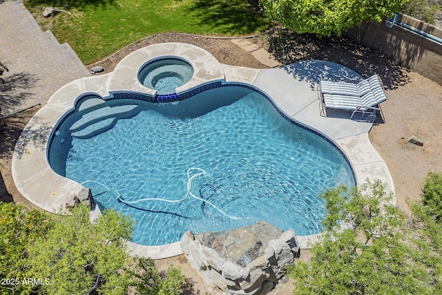 31259 N 42nd Pl, Cave Creek, AZ 85331 - outdoor pool featuring an in-ground hot tub and a patio