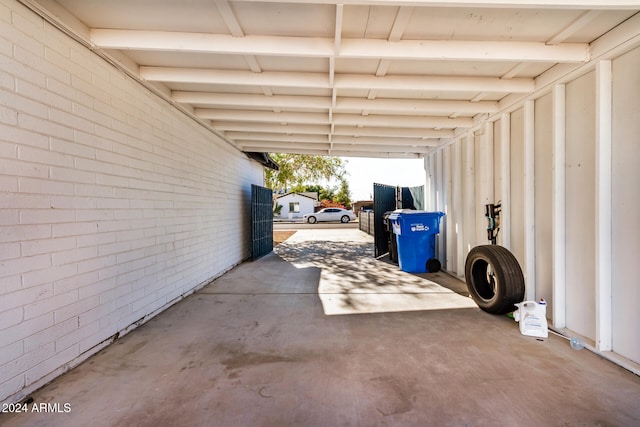 interior space with a carport