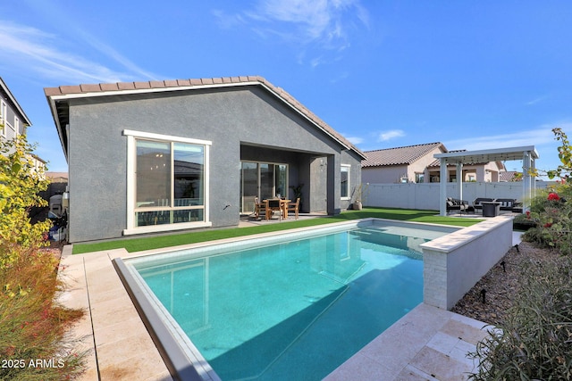 view of pool with a patio area and a pergola