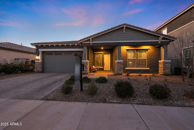 view of front of home with a garage