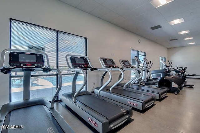 gym featuring plenty of natural light and visible vents