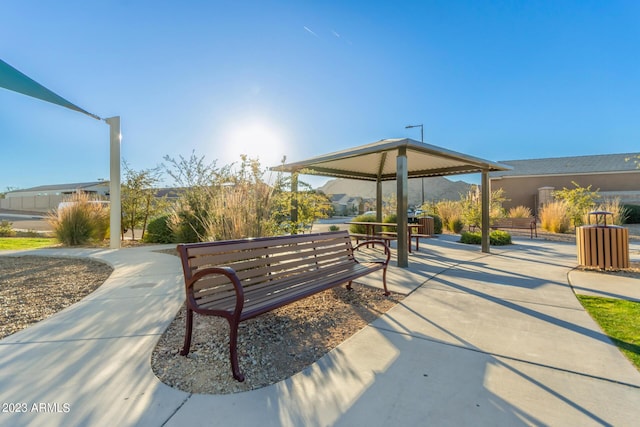 surrounding community featuring a gazebo and a patio
