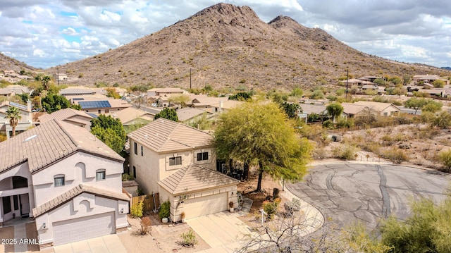 property view of mountains featuring a residential view