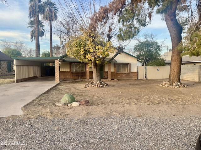 view of front of house with a carport