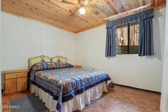 197 S Hiscox Ln, Payson, AZ 85541 - bedroom with wooden ceiling and a ceiling fan