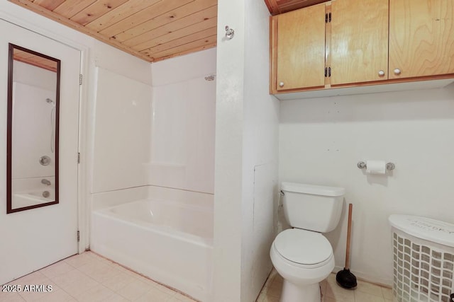197 S Hiscox Ln, Payson, AZ 85541 - full bath with wooden ceiling, tile patterned flooring, and washtub / shower combination