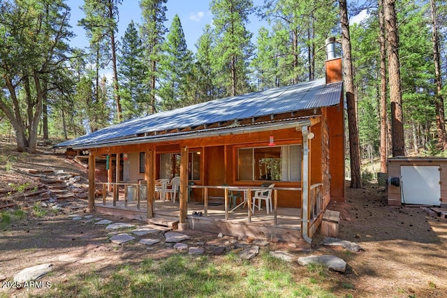 197 S Hiscox Ln, Payson, AZ 85541 - view of front of home with a metal roof and a chimney