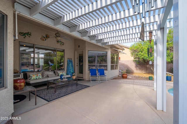 835 W Beechnut Dr, Chandler, AZ 85248 - view of patio with a pergola and an outdoor living space