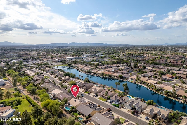 835 W Beechnut Dr, Chandler, AZ 85248 - aerial view of residential area featuring a water and mountain view