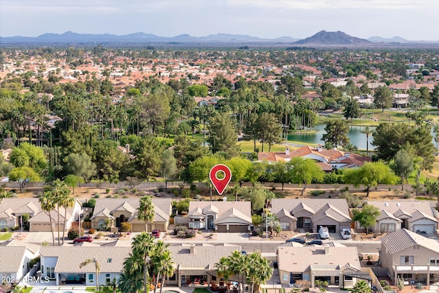 835 W Beechnut Dr, Chandler, AZ 85248 - aerial view of residential area with a water and mountain view