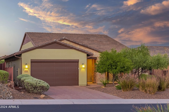 view of front of house featuring a garage