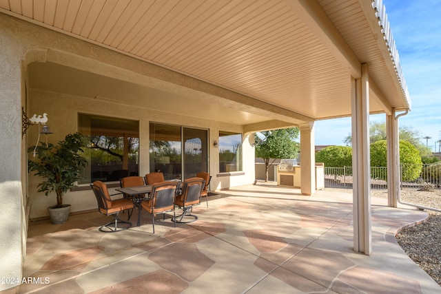 view of patio featuring area for grilling