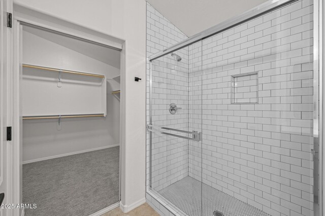 3843 E Citrine Rd, San Tan Valley, AZ 85143 - full bathroom featuring a stall shower and a walk in closet