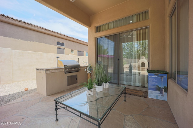 view of patio / terrace with area for grilling and grilling area