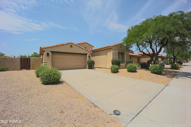 view of front facade with a garage