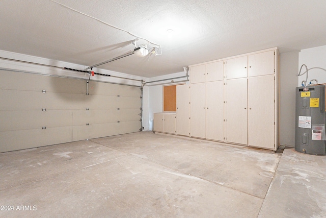 garage featuring electric water heater