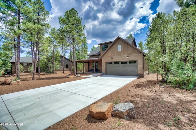 view of front of home with a garage