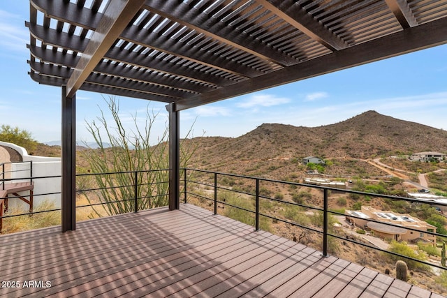 301 E Jomax Rd, Phoenix, AZ 85085 - wooden terrace with a mountain view and a pergola