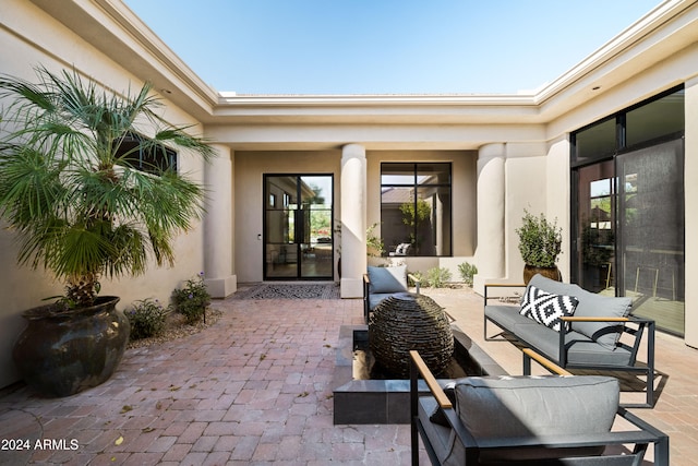 view of patio / terrace with an outdoor living space