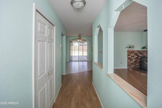3098 N Starlight Dr, Prescott Valley, AZ 86314 - hallway featuring wood finished floors and baseboards