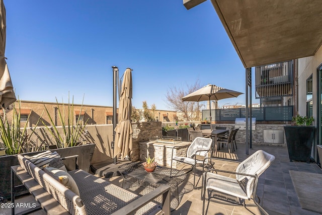 view of patio with a grill and area for grilling