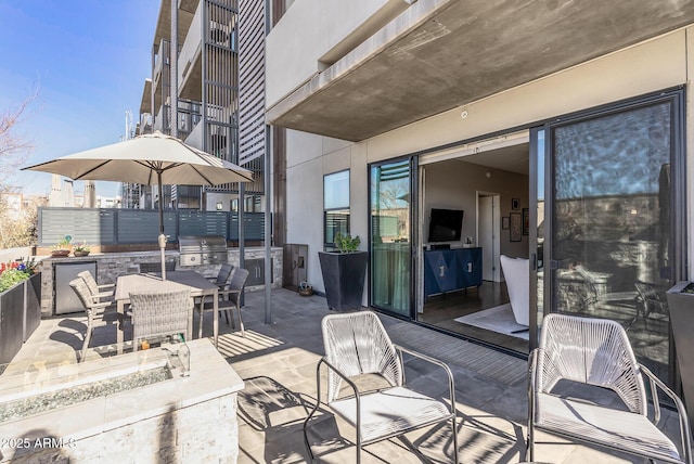 view of patio / terrace featuring a grill