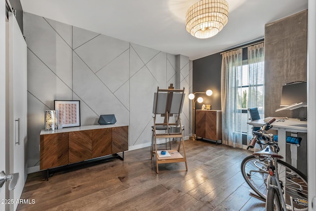 office featuring hardwood / wood-style flooring