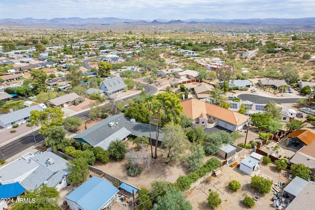 drone / aerial view with a mountain view