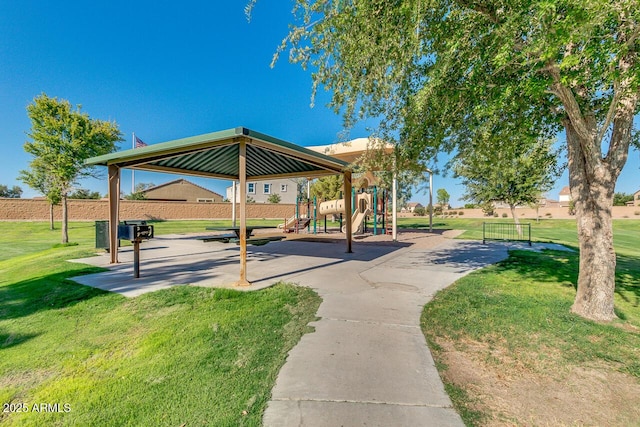 36480 W El Greco St, Maricopa, AZ 85138 - view of community featuring a lawn, playground community, and a gazebo