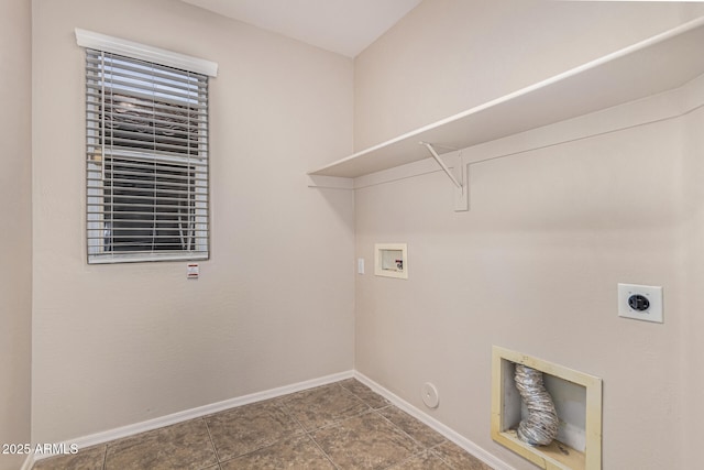 laundry area featuring hookup for an electric dryer, hookup for a gas dryer, and washer hookup