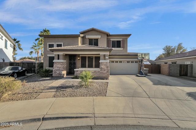 view of front of house with a garage