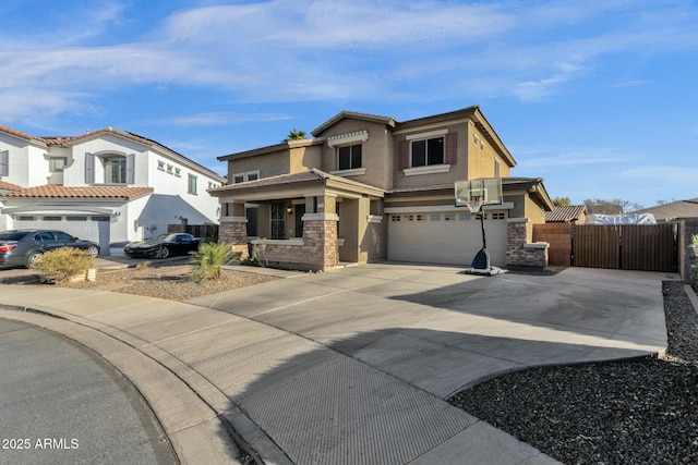 view of front facade with a garage