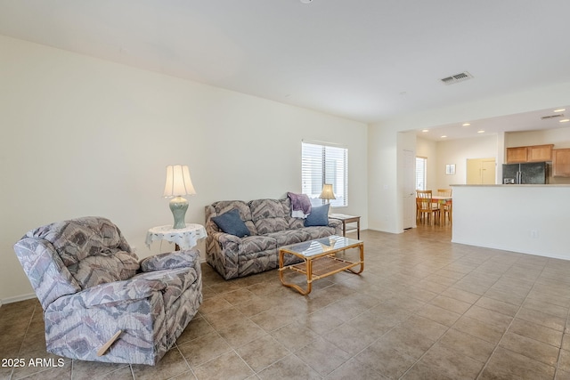 view of tiled living room