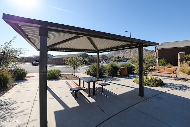 view of patio with a gazebo