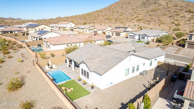 aerial view with a mountain view