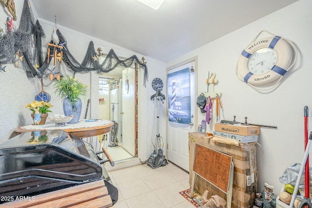 kitchen featuring light tile patterned flooring