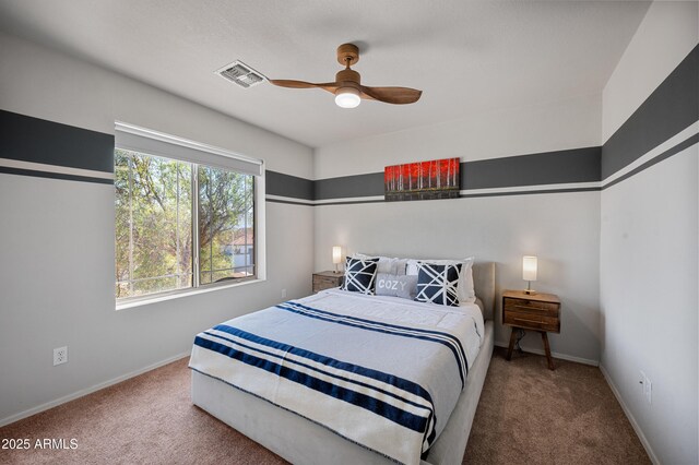 1834 W Nighthawk Way, Phoenix, AZ 85045 - bedroom featuring carpet, baseboards, and ceiling fan