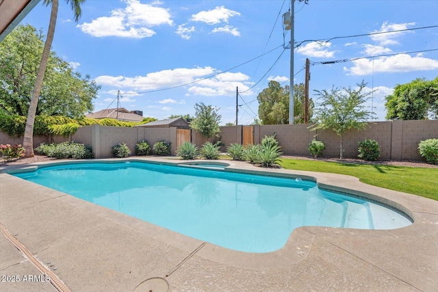 view of pool with a fenced in pool and a fenced backyard