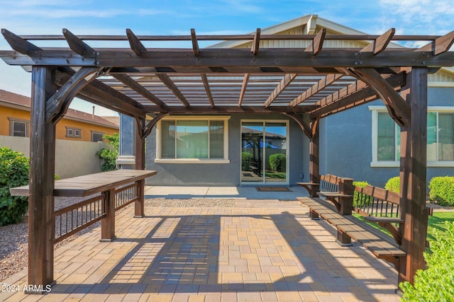 view of patio / terrace with a pergola