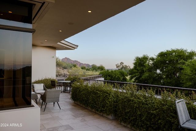 balcony with a mountain view