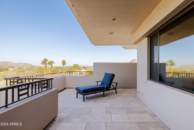 balcony with a mountain view