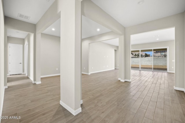 interior space with light wood-type flooring