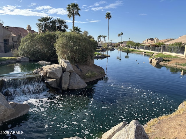 water view with fence