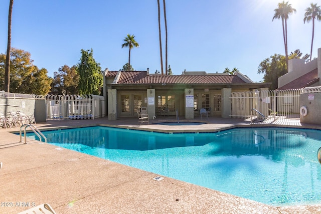 222 W Brown Rd Unit 14, Mesa, AZ 85201 - community pool with french doors and a patio area