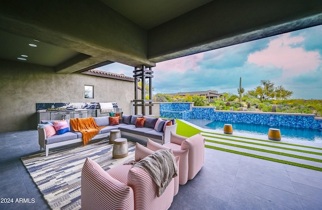 view of patio with outdoor lounge area