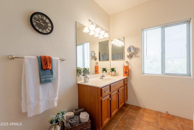 bathroom featuring vanity and tile patterned floors