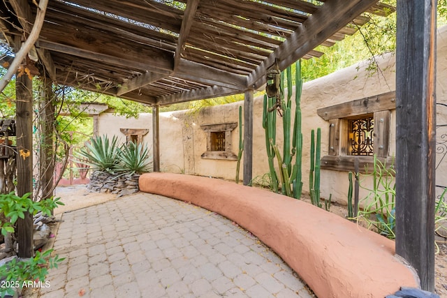 view of patio with a pergola
