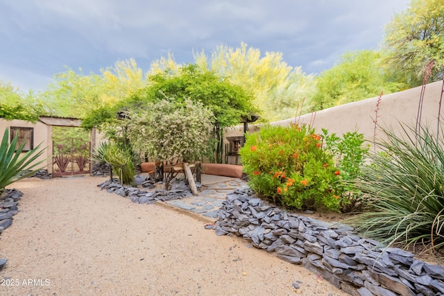view of yard with fence